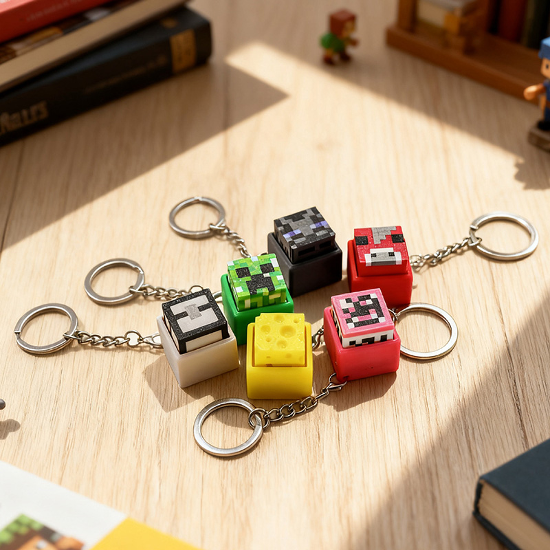 Gaming Accessories Minecraft - 3D Printed Mini Keyboard Clicker Keychain