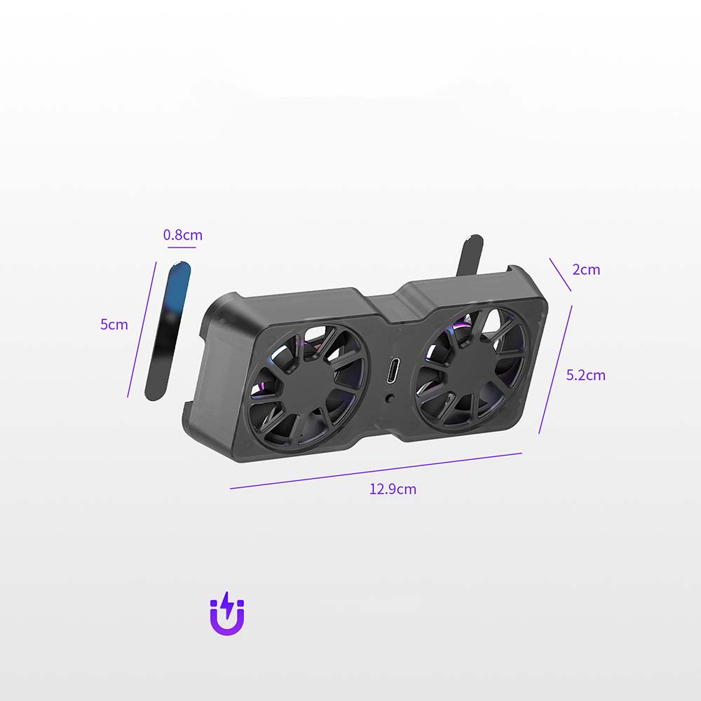 Gaming Accessories For Mobile - Magnetic Back Clip Cooler Dual Fan