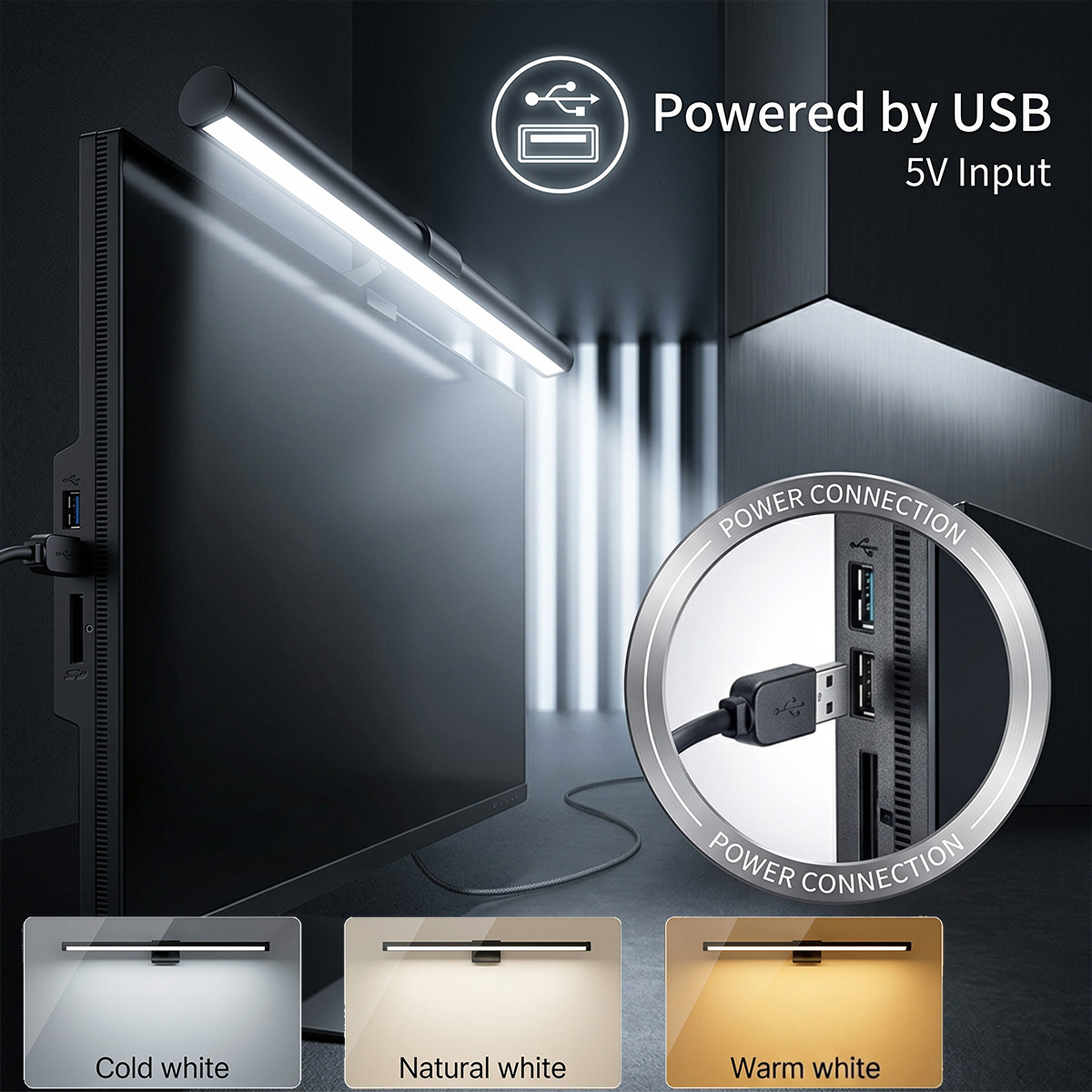 USB Powered LED Computer Scree - Monitor Light Bar 评论和价格