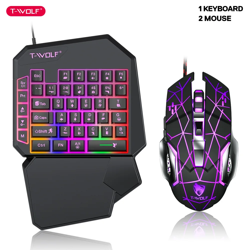 T-WOLF TF900 One Handed Keyboa - Gaming Accessories For Mobile 评论和价格