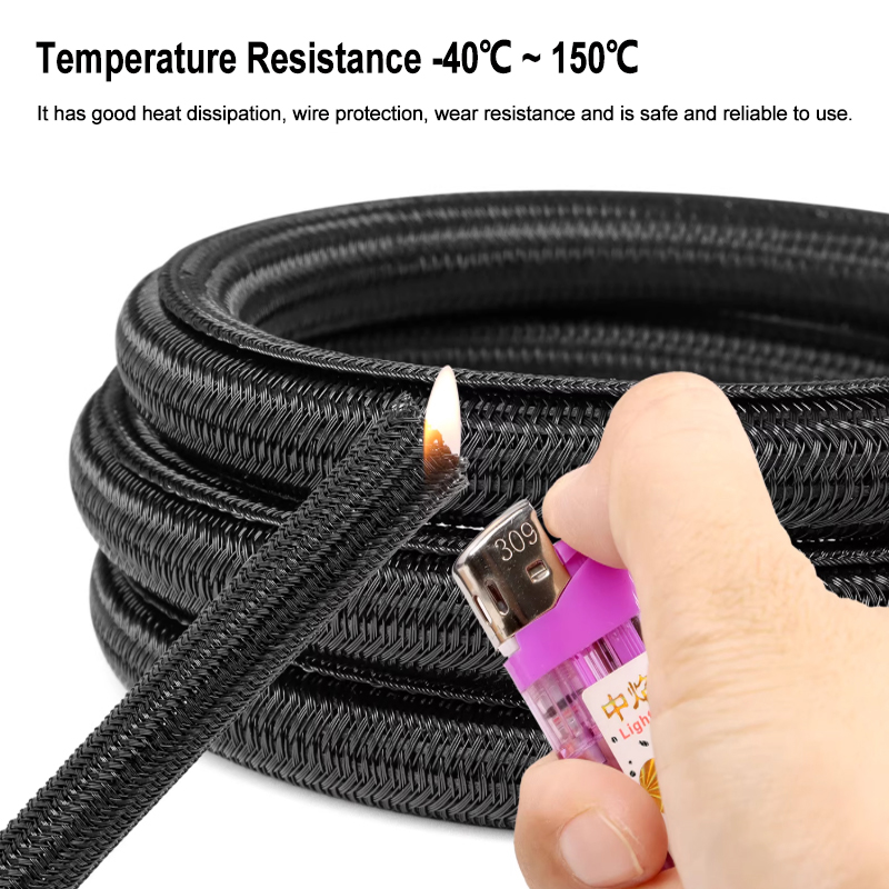 2/10m Black PET Braided Self-C - Cable Sleeve Braided 评论和价格