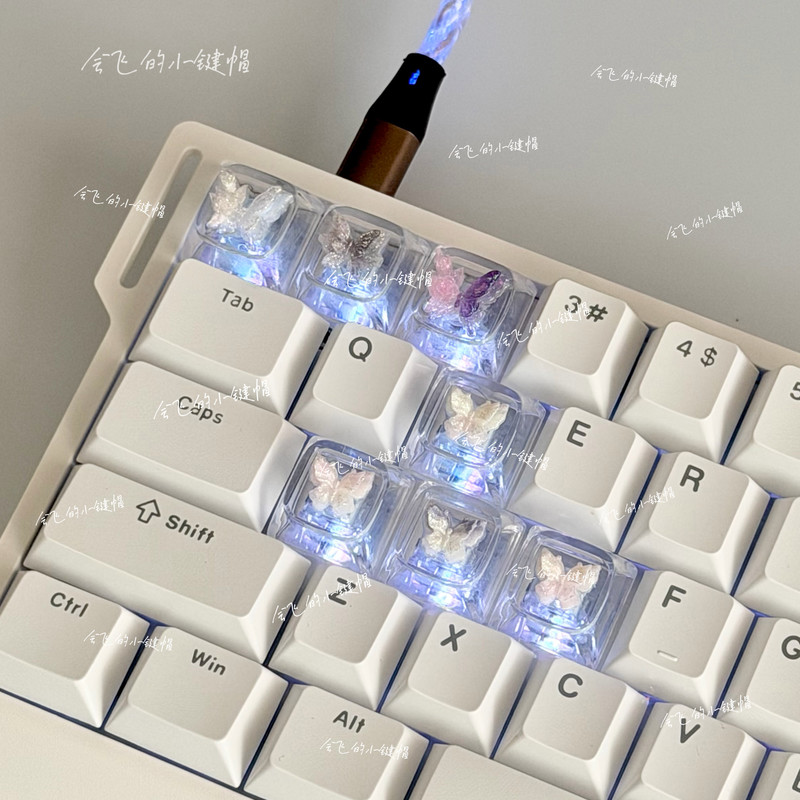 Butterfly Themed Keycaps Mecha - Gaming Accessories To Gift 评论和价格