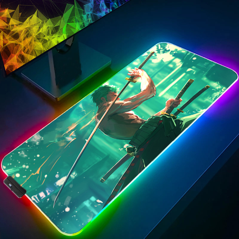 ONE PIECE Zoro Mouse Pad RGB G - Gaming Office Accessories 评论和价格