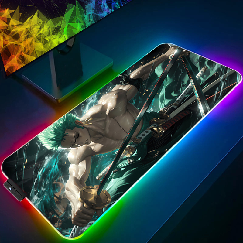 ONE PIECE Zoro Mouse Pad RGB G - Gaming Office Accessories 评论和价格