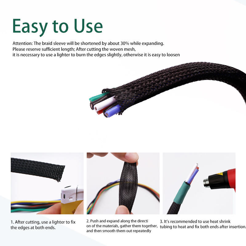 5M/10M PET Expandable Braided  - Cable Sleeve Braided 评论和价格