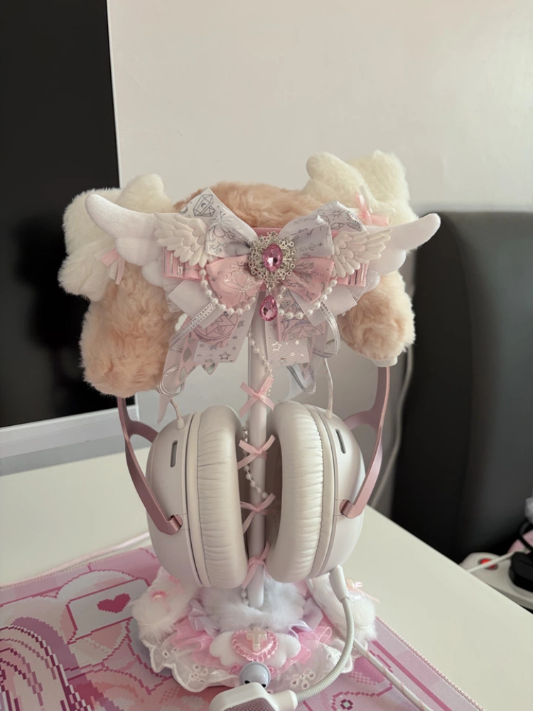 Cute Lace Headphone Stand Pink - Gaming Accessories Cute 评论和价格