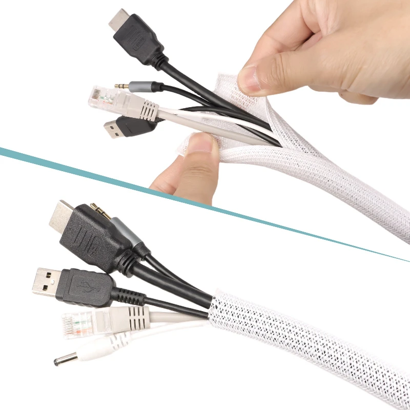 White PET Braided Expandable C - Cable Sleeve Braided 评论和价格