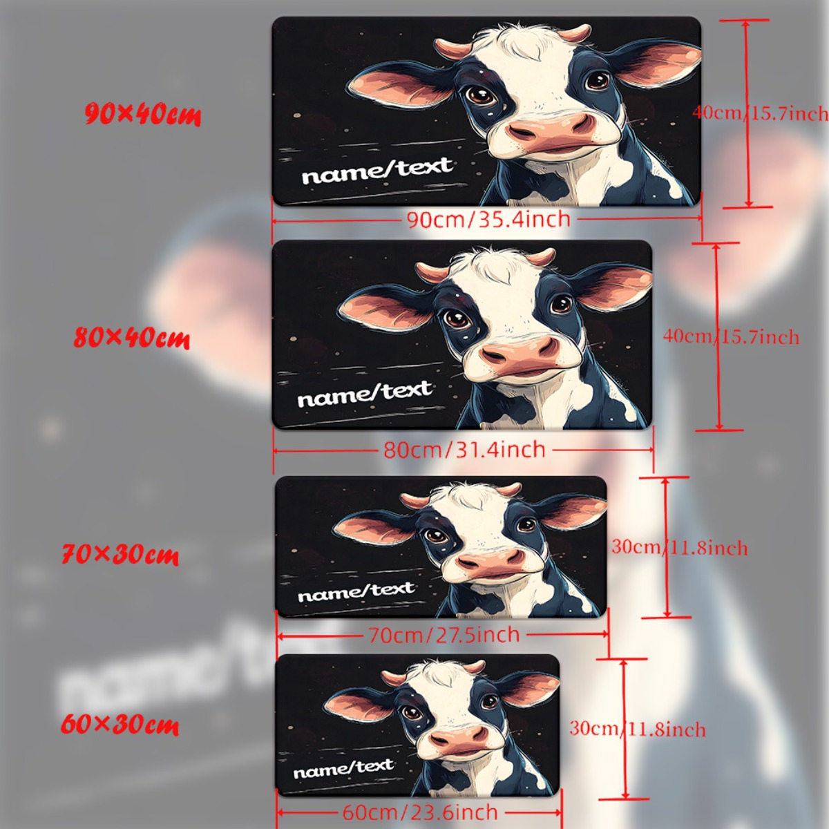Cute Cow Cartoon Mouse Pad XXL - Gaming Accessories Name 评论和价格