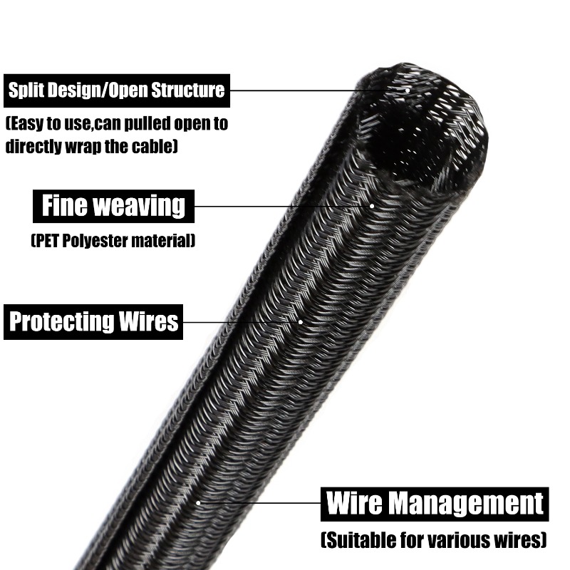 1/3/5m Closed Cable Sleeve 3mm - Cable Sleeve Braided 评论和价格