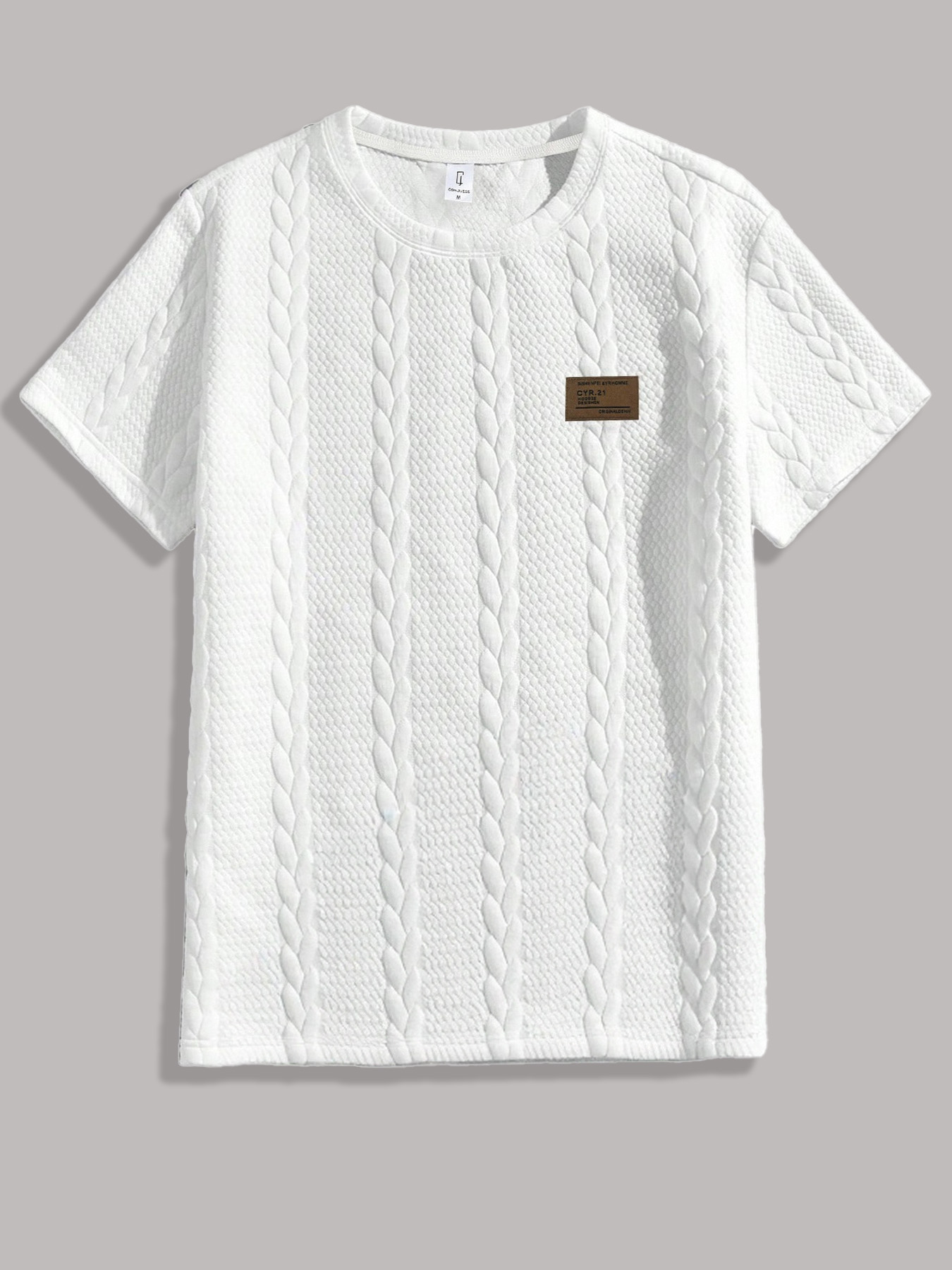 Men's Cable-Knit Jacquard Text - Cable Sleeve Braided 评论和价格